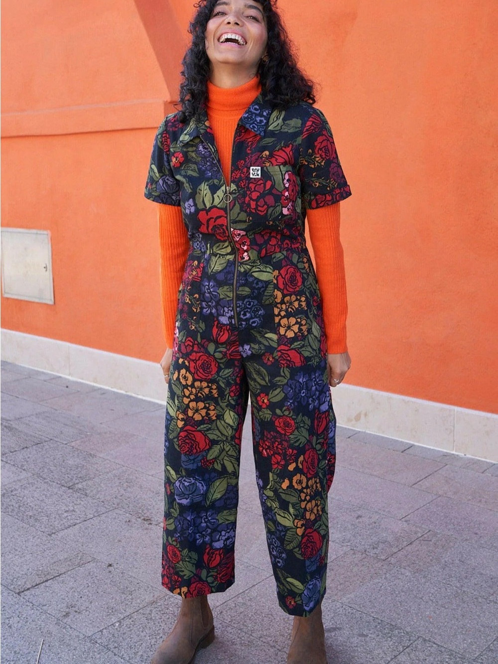 Lucy & Yak Ragan Cotton Jumpsuit – Maria Floral Print – UK 10 / US 6 (Regular)